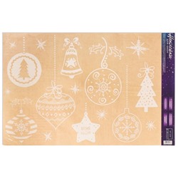 Наклейка для окон «Ёлочные игрушки», многоразовая, 33 × 50 см