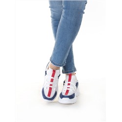 DMG08-4 WHITE/BLUE Кроссовки женские (нат.кожа, нат.замша, текстиль) размер 39