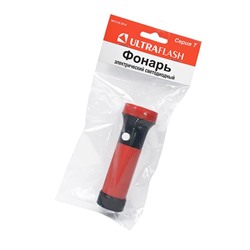 Фонарик на батарейках ULTRA FLASH 3002-ТН (3LED,3*R3,1режим) красный