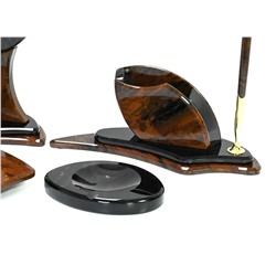 Настольный набор из обсидиана "Фантазия 1" 740*310*195мм