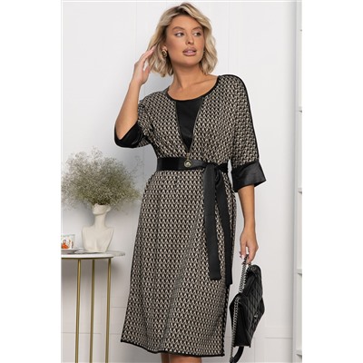 Платье Селин (черно-бежевое) П11301