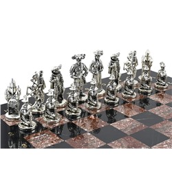 Шахматы подарочные с металлическими фигурами "Рококо", 450*450мм