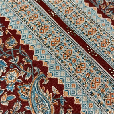 PUNJABI KUDI Long Kurti Suit - Купон для пошива костюма, цвет КРАСНО-КОРИЧНЕВЫЙ (отрез ткани для пошива Длинной туники (курты), штанов и накидки), Shiv Gori, 1 шт.