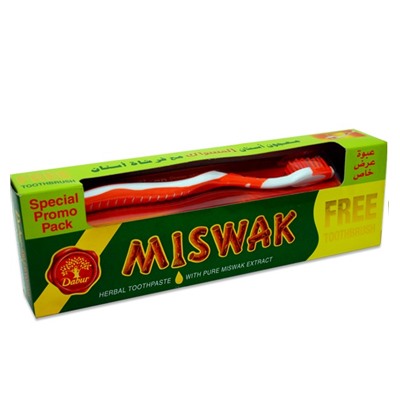 Toothpaste MISWAK, Dabur (Зубная паста МИСВАК (зубная щетка в подарок), Дабур), 190 г.