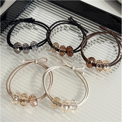 Набор резинок для волос с прозрачными бусинами 5 штук