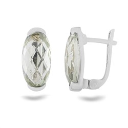Серьги, зеленый аметист, Мальва