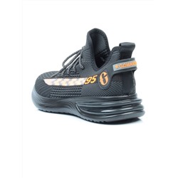 HA102-3 BLACK/ORANGE Кроссовки летние мужские (текстиль) размер