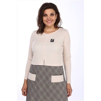Lady Style Classic 2021/1 зеленый_с_бежевым, Платье