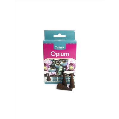 Tulasi Incense CONES OPIUM, Sarathi (Туласи благовония КОНУСЫ ОПИУМ, Саратхи), уп. 15 конусов.