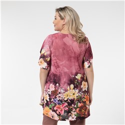 Туника, трикотаж, брусничный