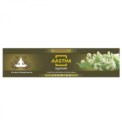 Aastha agarbatti JASMINE, Patanjali (Аастха благовония ЖАСМИН, Патанджали), пакет, 18 палочек.