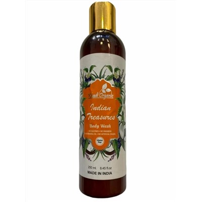 INDIAN TREASURES, Body Wash, Khadi Organic (ИНДИЙСКИЕ СОКРОВИЩА гель для душа БЕЗ СЛС И ПАРАБЕНОВ, Кхади Органик), 250 мл.