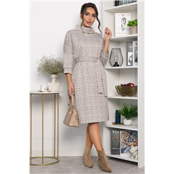 Платье трикотажное Никс (бежевый лео) П14279-4М