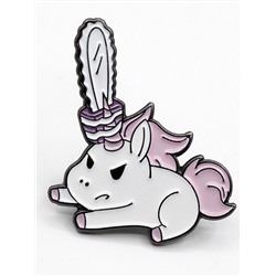 Металлический значок "Милая Пони с пилой" Ш*В: 2.8*3.2 см