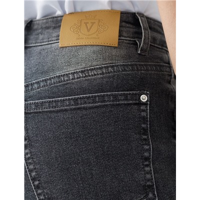 Джинсы прямые Regular fit с декоративной стиркой из эластичного денима