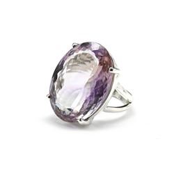 Кольцо С 925 с аметистом овал 19*26мм, размер 18, 11,7г