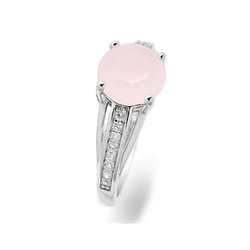 Кольцо из серебра розовый кварц, МЦВ150