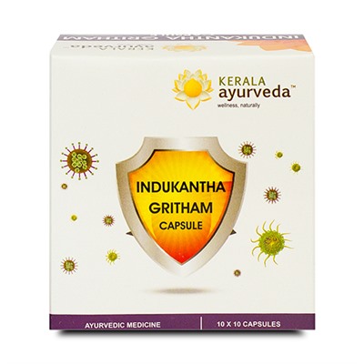 INDUKANTHAM GHRITAM capsule, Kerala Ayurveda (ИНДУКАНТАМ ГРИТАМ капсулы, для повышения иммунитета, Керала Аюрведа), 100 капс. - СРОК ГОДНОСТИ ДО 28 ФЕВРАЛЯ 2025 ГОДА