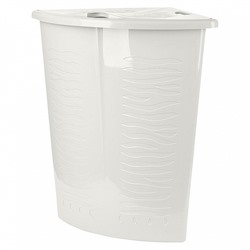 Корзина для белья Keeplex Regular с откидной крышкой угловая 40 л, 50×37×54 см KL170011048 белое облако