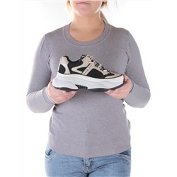 FDSJ01-1P BLACK Кроссовки женские (натуральная кожа, текстиль) размер 37