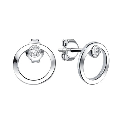 Серьги из серебра куб.циркон., Л-11924