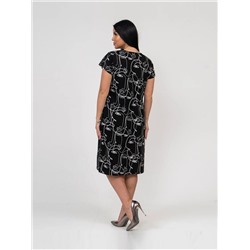 Платье женское Текс-Плюс, цвет черный белый