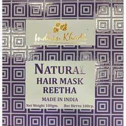 Natural Hair Mask REETHA, Indian Khadi (РИТА (аритха) натуральная маска для волос, Индиан Кхади), 100 г. - СРОК ГОДНОСТИ ДО 31 ДЕКАБРЯ 2024 ГОДА