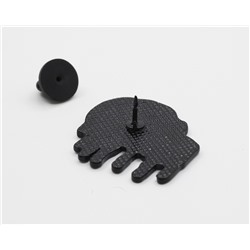 Металлический значок "Пицца череп 2" Ш*В: 3*3 см