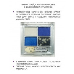 Тени д/век 4-цв. 20  т.05 (белый+т.-синий+синий+графит) Merilin