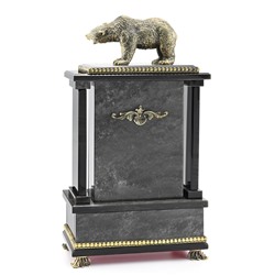 Часы из обсидиана иризируещего "Медведь" 180*100*330мм