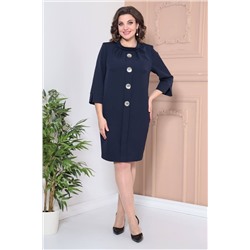 Moda Versal П2364 т.синий+пуговицы_серебро, Платье