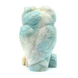 Резная фигура из камня амазонит Сова.