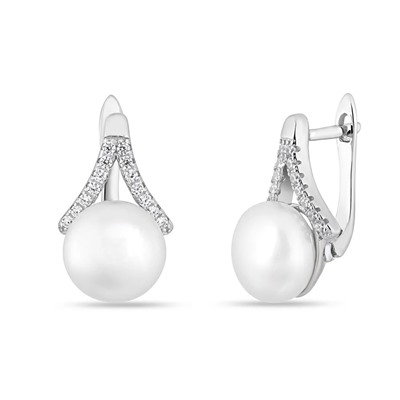 Серьги из серебра жемчуг, МЖВ390