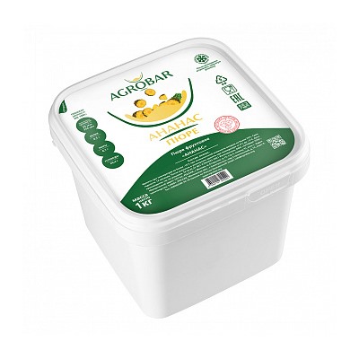 Пюре Ананас Agrobar без сахара (Агробар) замороженное, 1 кг