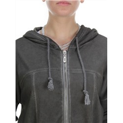 881 DK. GREY Худи длинное женское (95% хлопок, 5% полиэстер) размер 58