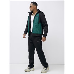 Спортивный костюм мужской зимний с начесом зеленого цвета 7335_1Z