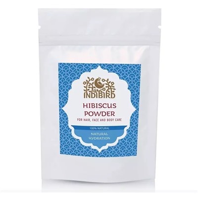 HIBISCUS Powder, Indibird (Маска для волос ГИБИСКУСА ЛЕПЕСТКИ ПОРОШОК, Индибёрд), 40 г.