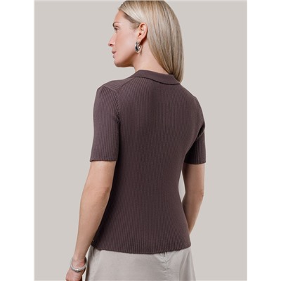 Джемпер-поло с застежкой на молнии из хлопка с кашемиром