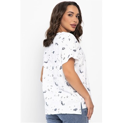 Футболка Мэнси (белая/цветы) Б14127-4М