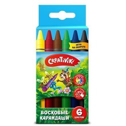 Мелки восковые  6цв. Creativiki кругл. к/к КВ06КР
