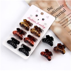 Набор мини-крабиков для волос 6 штук. Размер: 2,5 см.