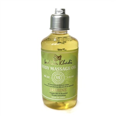 Body Massage Oil JASMINE, Indian Khadi (Массажное масло для тела ЖАСМИН, Для релаксации, Индиан Кхади), 200 мл.