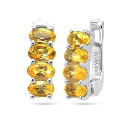 Серьги из серебра цитрин, Сена