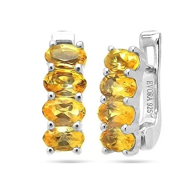 Серьги из серебра цитрин, Сена