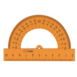 Транспортир пластиковый 10см 180° Стамм Прозрачн. ТР11