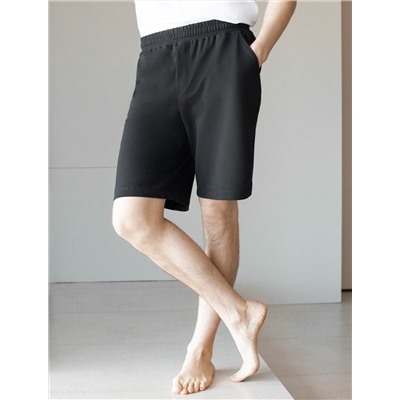 Шорты из тонкого футера с карманом на молнии