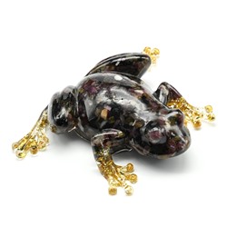 Лягушка из смолы с крошкой турмалина, 100*130*30мм