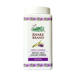 FRENCH LAVENDER Prickly Heat Cooling Powder, Relaxing, Snake Brand (Тальк ФРАНЦУЗСКАЯ ЛАВАНДА расслабление, Снейк Бренд), 50 г.