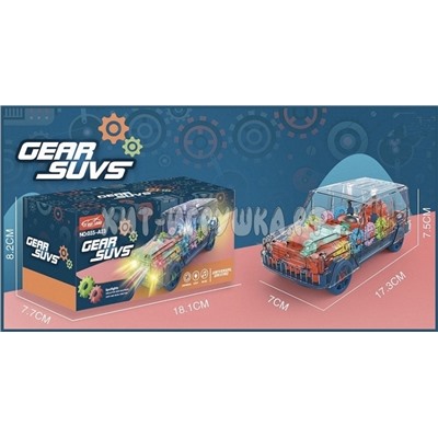 Джип с шестерёнками (свет, звук) на 3d колесе 035-A23, 035-A23