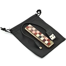 Сувенирная электронная зажигалка USB с мозаикой из яшмы.